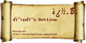 Árpás Bettina névjegykártya